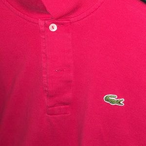 Men’s Lacoste red polo short sleeve large 6